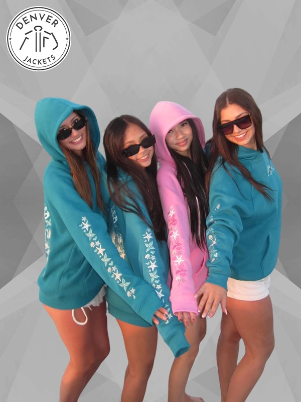 Pink Palm Puff Under The Sea Sweatshirt In Deep Blue