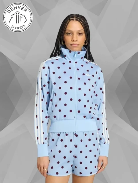 Polka Blue Dots Adidas Jacket