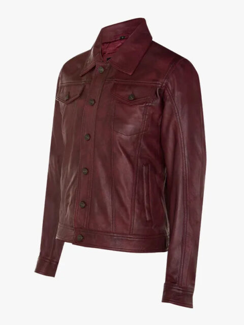 Retro Leather Trucker Jacket-Constantine