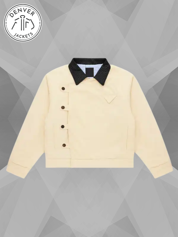 Shinzo 15oz Beige Canvas Cowhide Collar Workwear Jacket