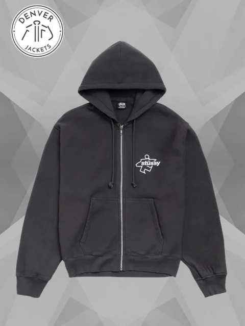 Stussy Surf Size Zip Black Hoodie