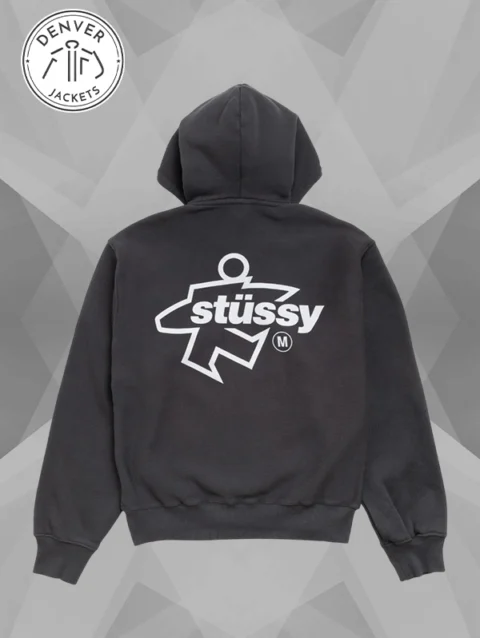Stussy Surf Size Zip Hoodie Black