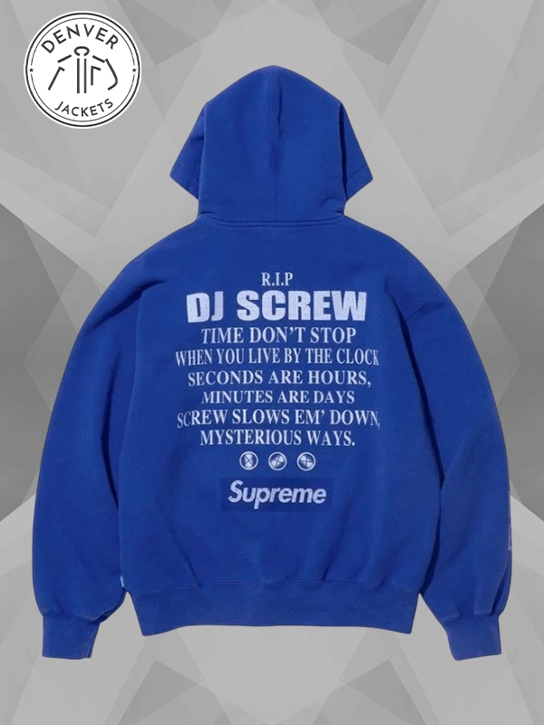 Supreme x DJ Screw Blue Hoodie