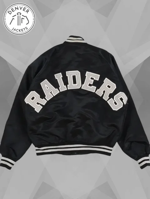 Vintage 90s Raiders Black Bomber Jacket