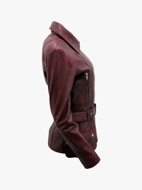 Womens Long Leather Jacket Quito