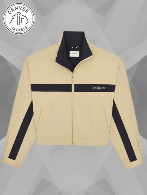 Saint Laurent Beige Stand-Collar Jacket