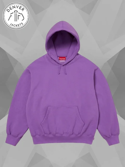 Supreme Satin Applique Purple Hoodie