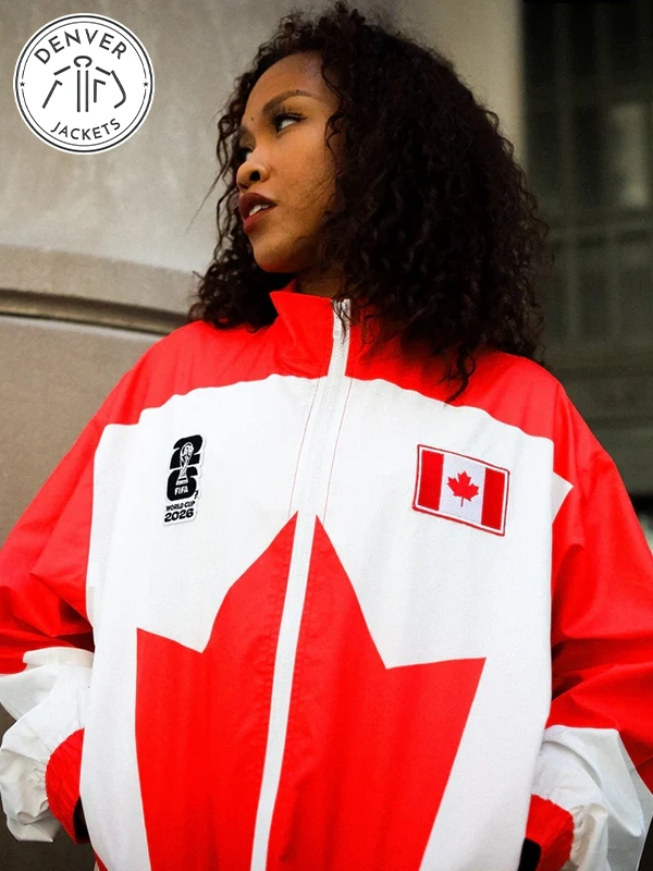 addias FIFA World Cup Canada Nylon Windbreaker Jacket White and Red