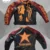 BLACK PICASSO X VANSON LEATHER JACKET BLACK, BURGUNDY and GOLD
