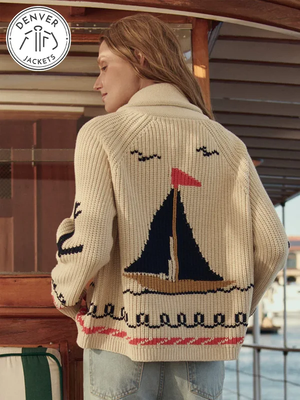 The Sailboat Lodge cardigan premium wool knit