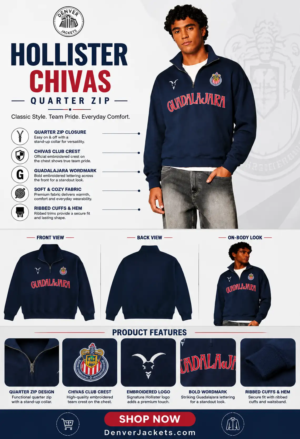 hollister quarter zip chivas
