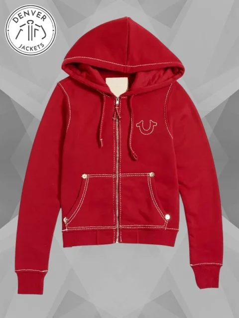 true religion red hoodie