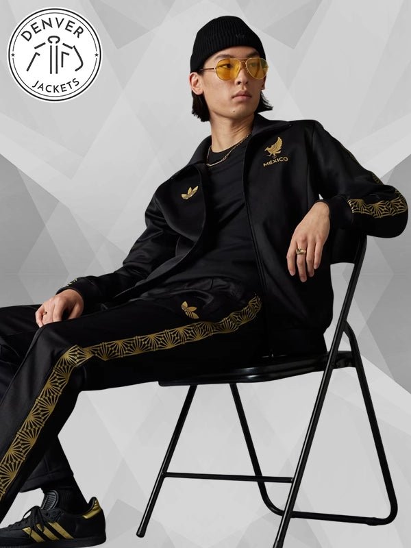 2025 Adidas Mexico Gold Black Track Jacket