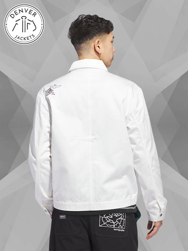 Adidas Skateboarding x Mark Gonzales Zipper Jacket In White