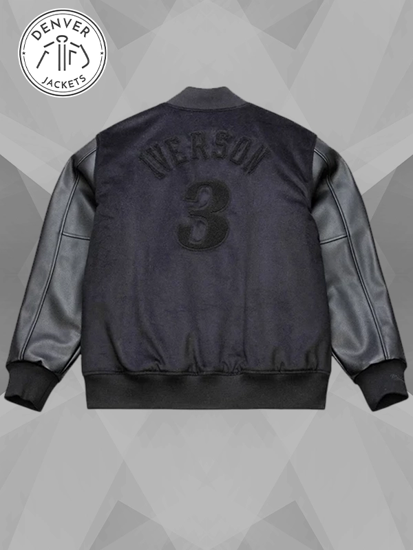Allen Iverson 76ers Mitchell & Ness Varsity Jacket Black
