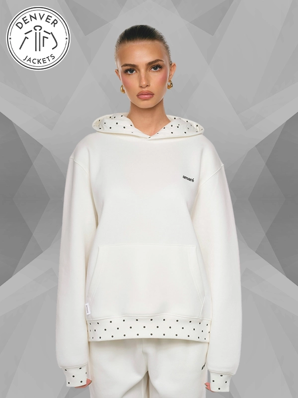 Amare Polka Dot Hoodie White