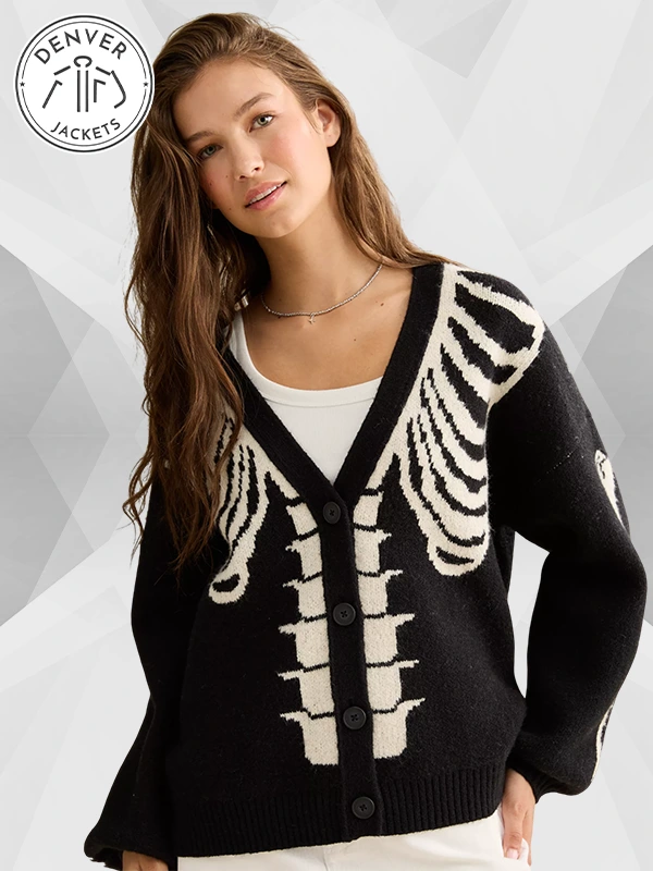 American Eagle Skeleton Cardigan