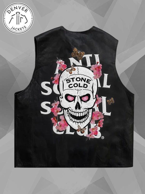 Anti Social Social Club x WWE Black Leather Vest