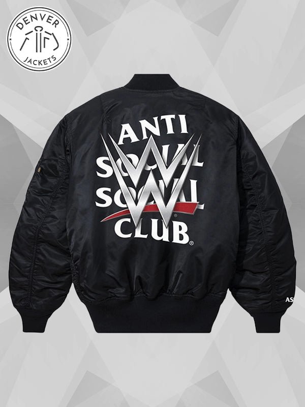 Anti Social Social Club x WWE Venue Bomber Jacket Black