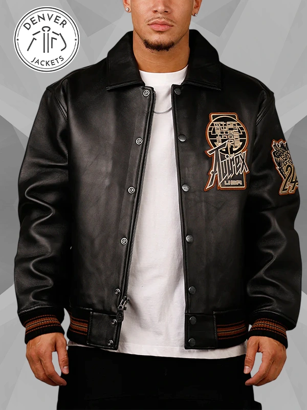 Avirex Twin Dragon Jacket Black Leather