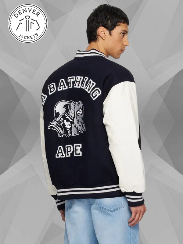BAPE x Kazuki Kuraishi Logo Black Varsity Jacket