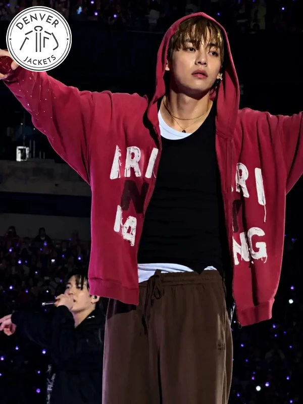BTS Arirang Ny Zip-Up Hoodie Red