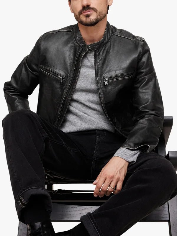 Banana Republic Leather Biker Jacket Black