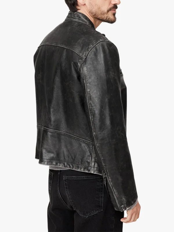 Banana Republic Men's Leather Biker Jacket Black