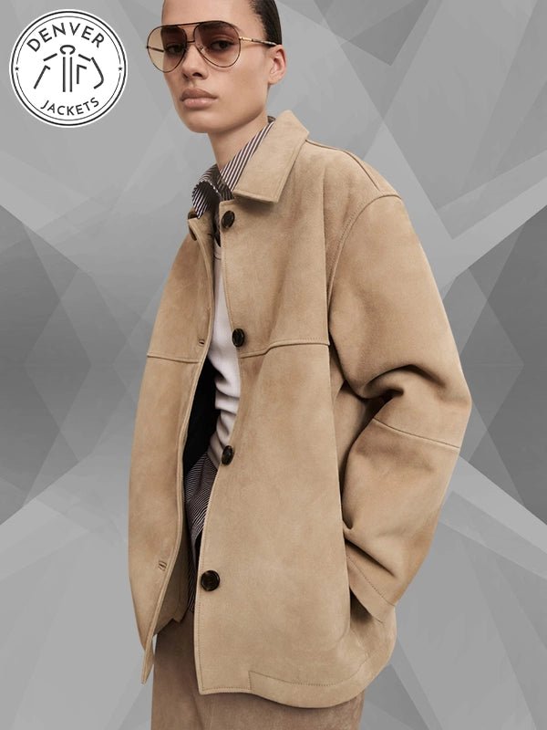 Beige Leather Jacket COS