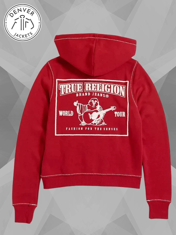 Big T Logo Red Zip Hoodie True Religion