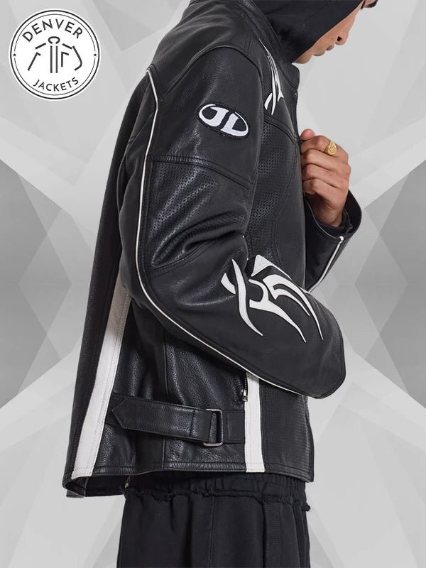 Black Crash Leather Biker Jacket Jaded London
