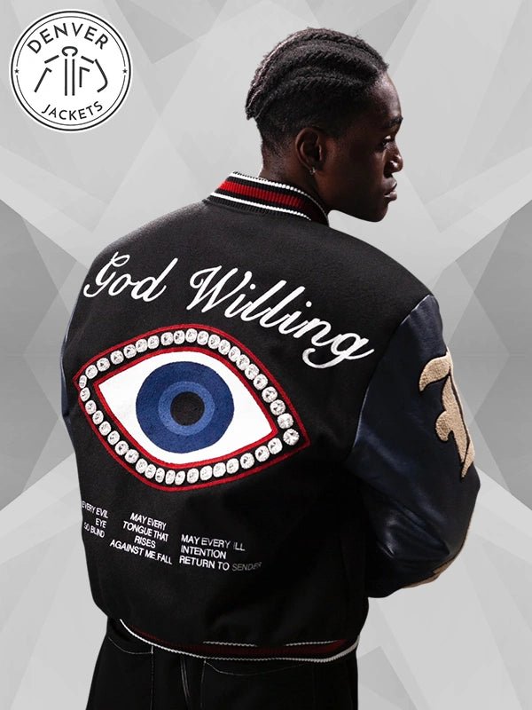 Black Varsity Menace God Willing Jacket