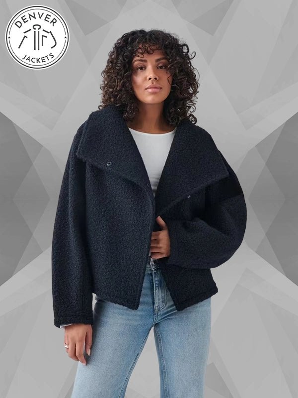 Blue Soft Boucle Jacket Gina Tricot