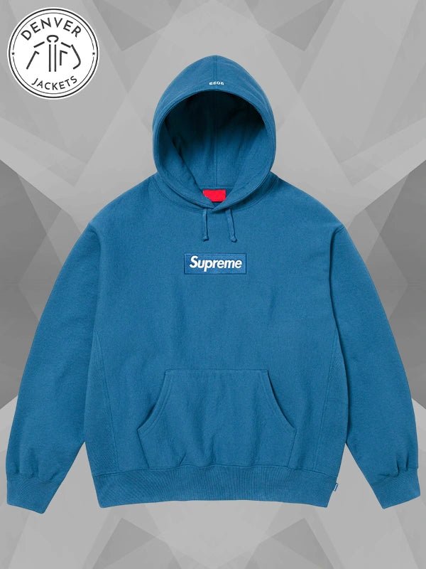 Blue Supreme Box Logo Hoodie