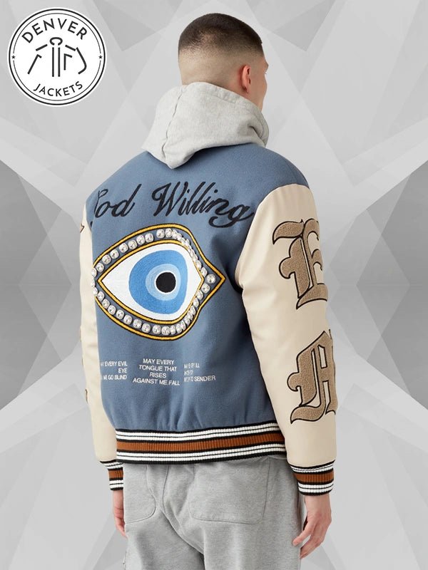 Blue Varsity Menace God Willing Jacket