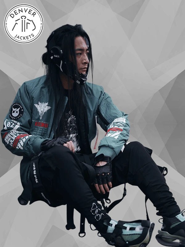 Boomslank x M RAGE Arsenal Anime Bomber Jacket Green