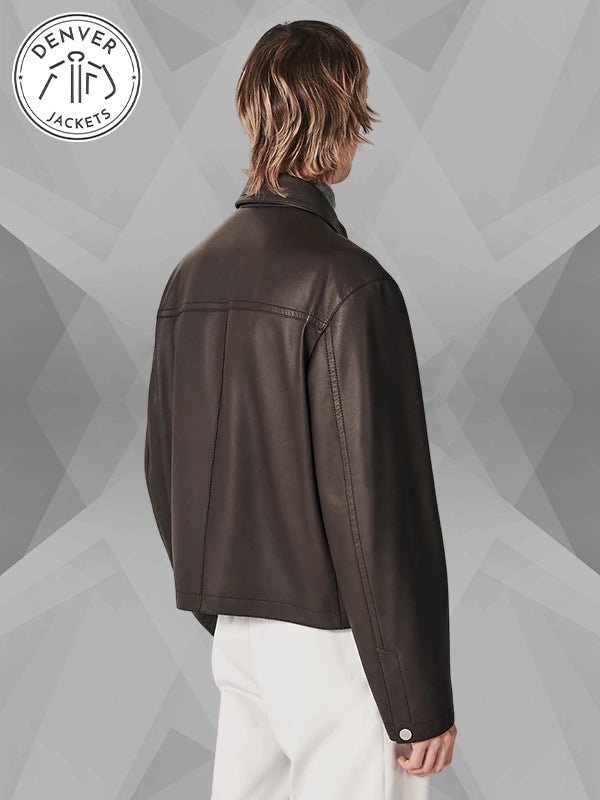 Brown Hermes Leather Jacket Men s
