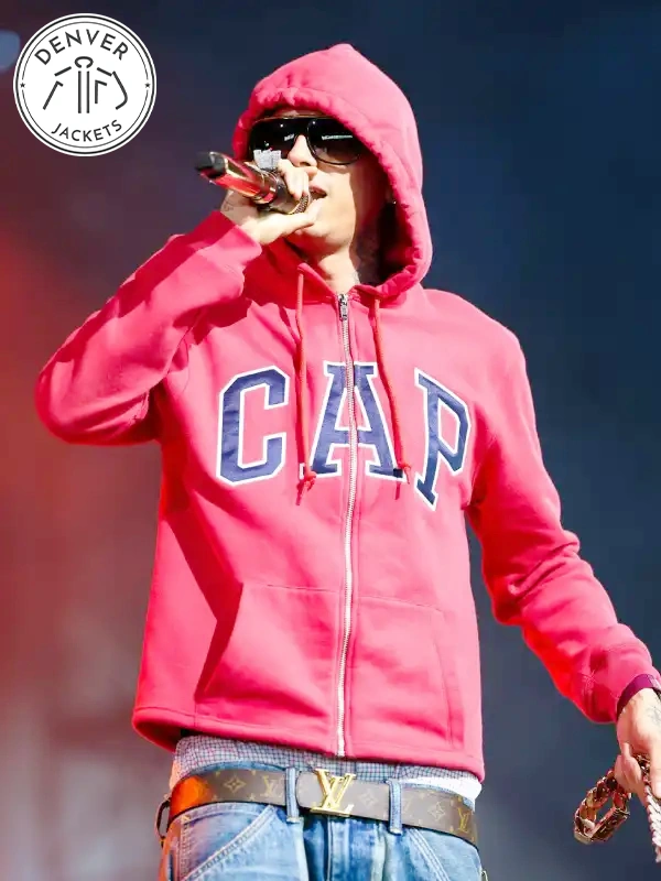 Central Cee Coachella Cap Hoodie Red