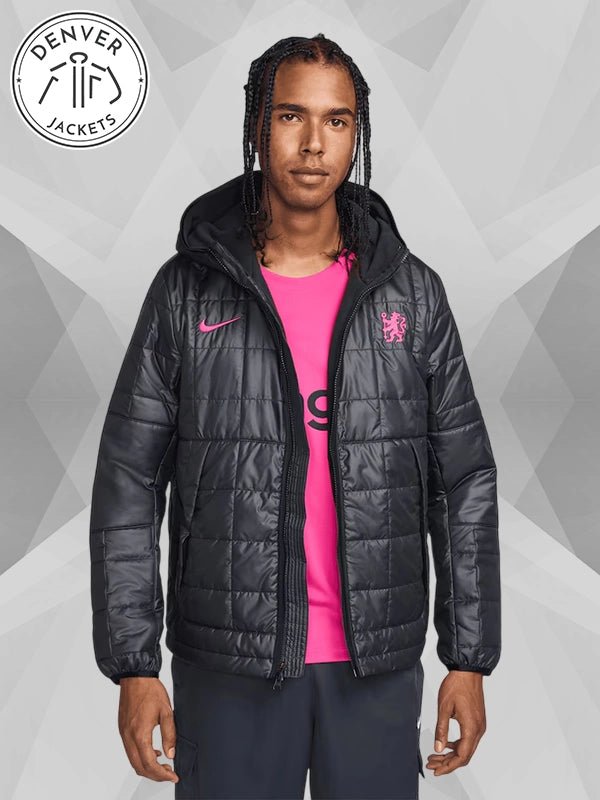 Chelsea F C Chelsea Nike Fleece Lined Down Jacket Black