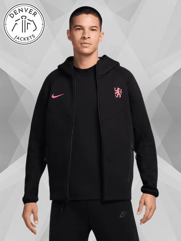 Chelsea F C Nike Tech Fleece Jacket Black
