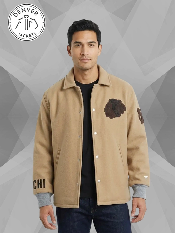 Chicago Blackhawks Jacket Brown