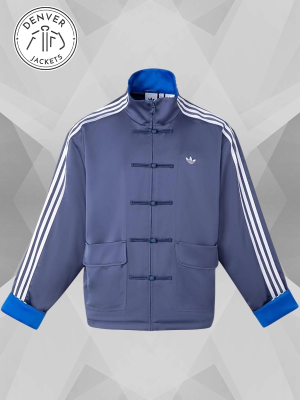 Chinese New Year Tang Satin Track Jacket Blue