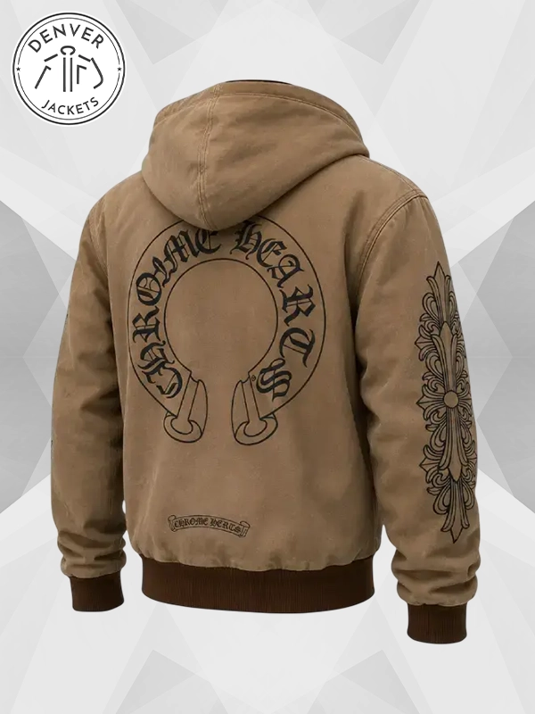 Chrome Hearts Carhartt Jacket Hoodie Brown