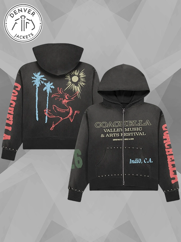 Coachella 1999 Studded Zippy Hoodie Black