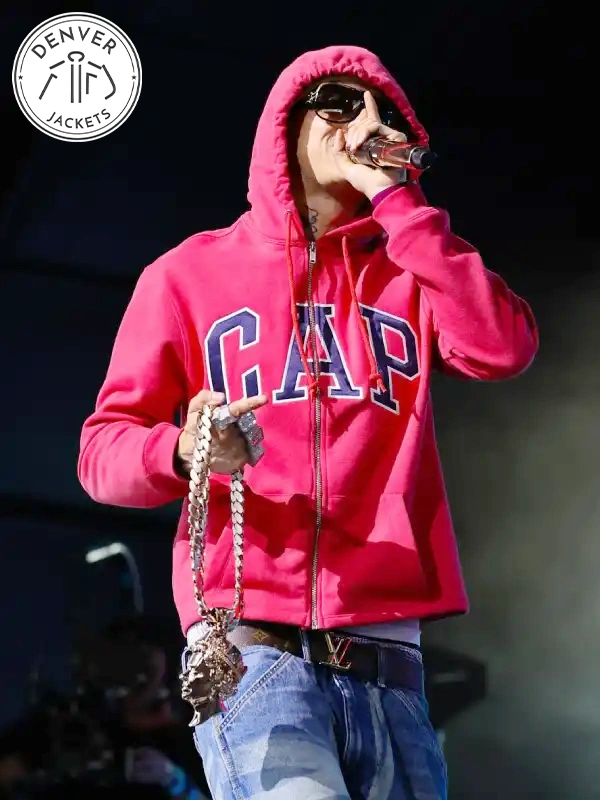 Coachella Central Cee Cap Hoodie Red