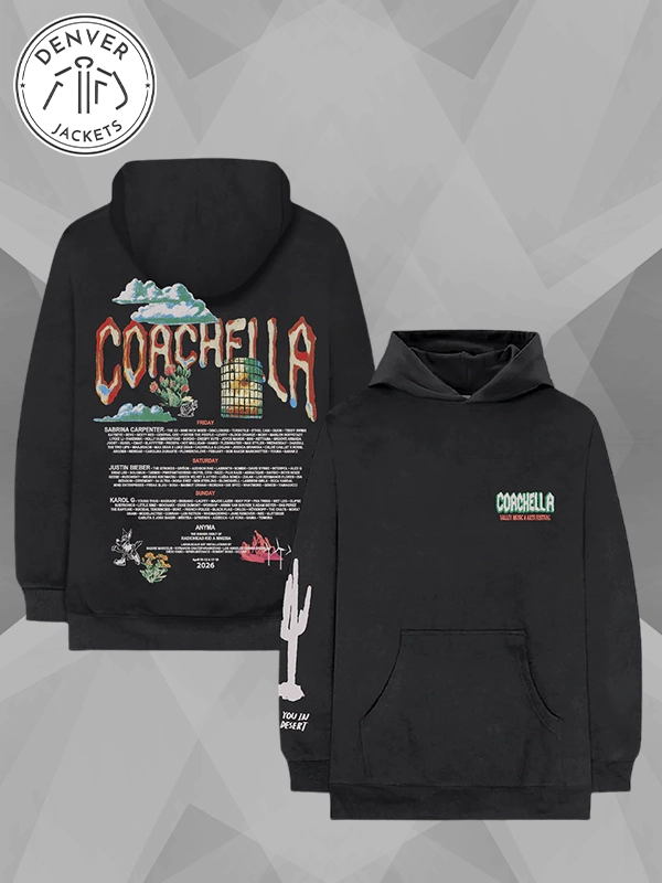 Coachella Desert Icons 2026 Lineup Hoodie Black