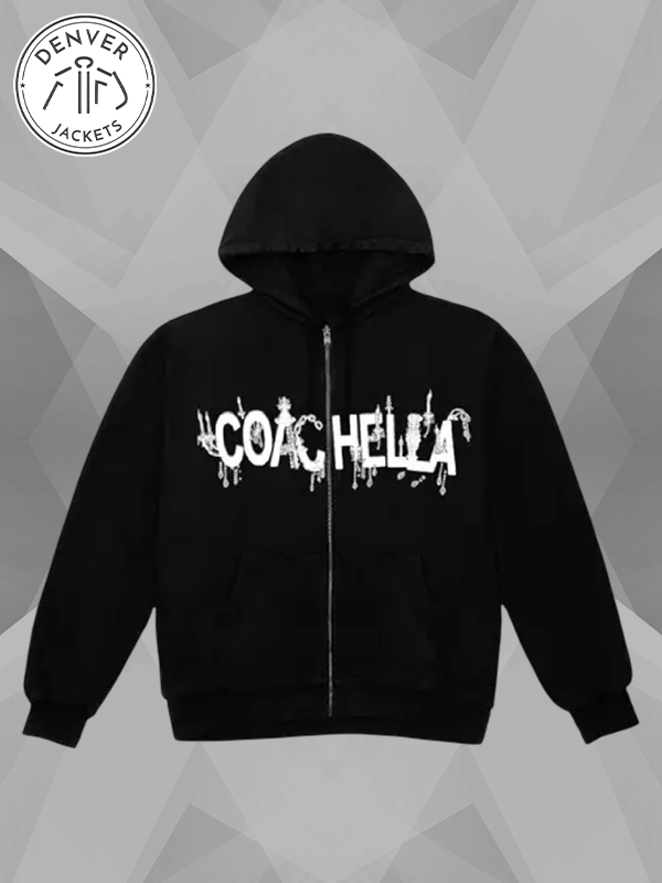 Coachella On The Gobi Black Zip Up Hoodie
