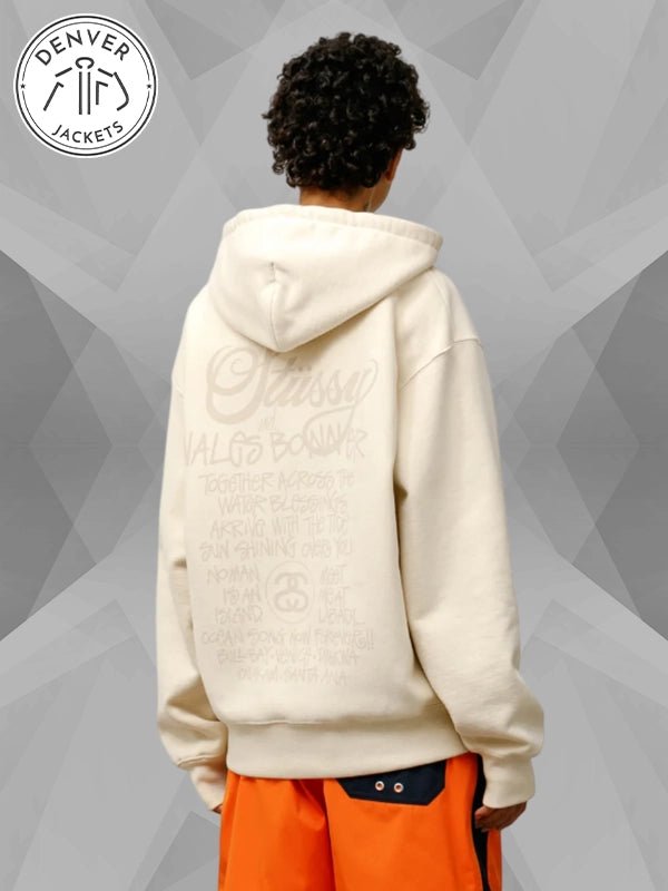 Cream Fleece Zip Wales Bonner Hoodie Stussy