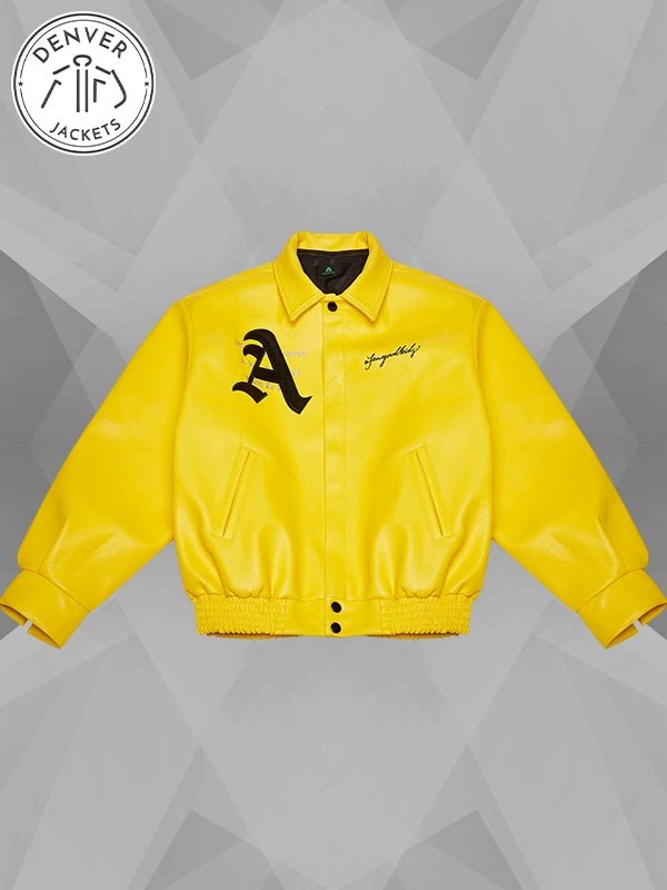 DONCARE AFGK Ferrari Yellow Leather Jacket