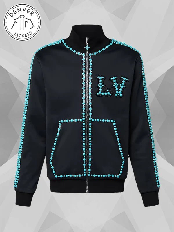 Dawn Staley Louis Vuitton Embellished Cotton Track Top